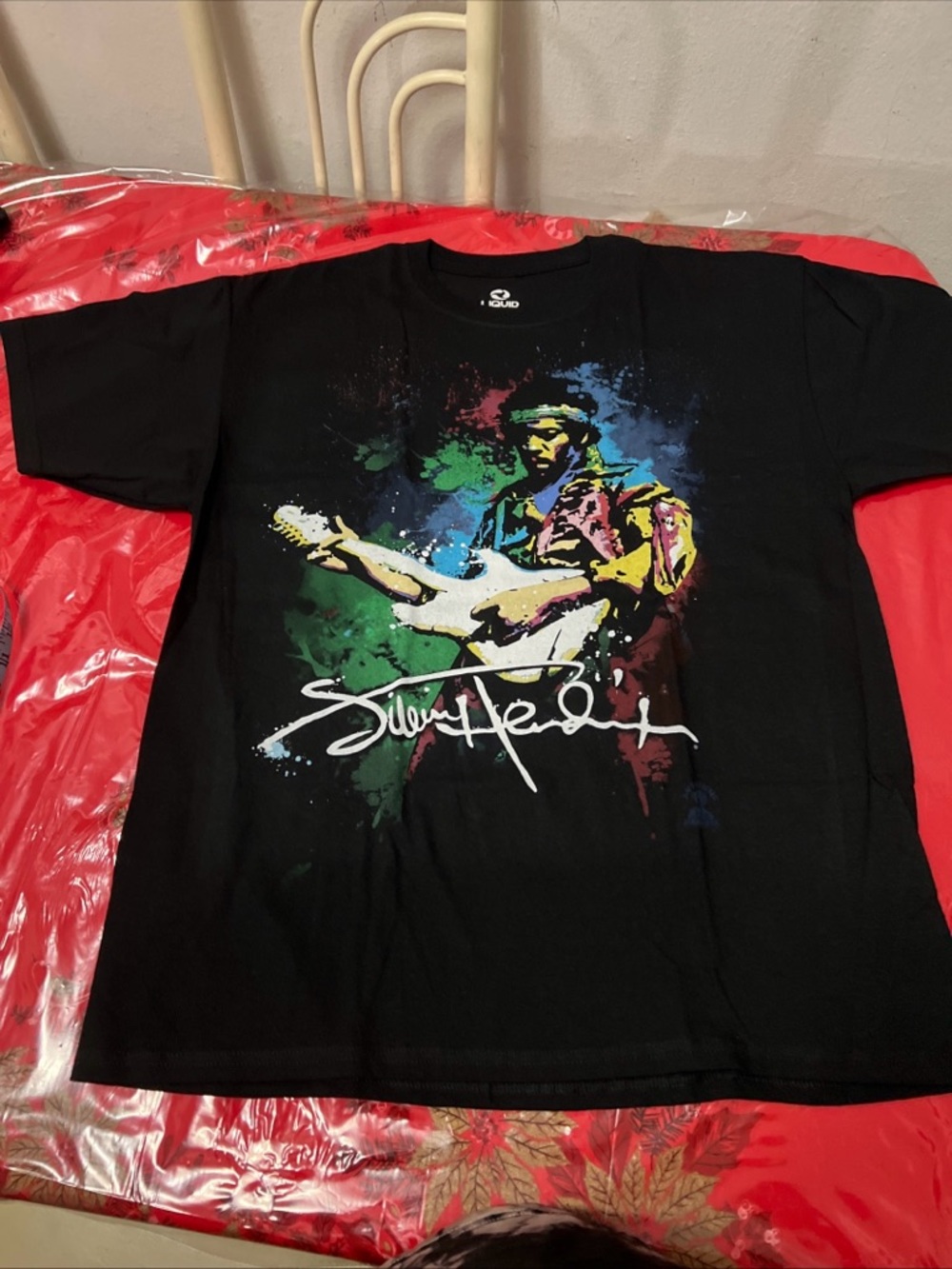 VTGLiquid Blue Jimi Hendrix Black Graphic Band T-Shirt Mens Sz XL.